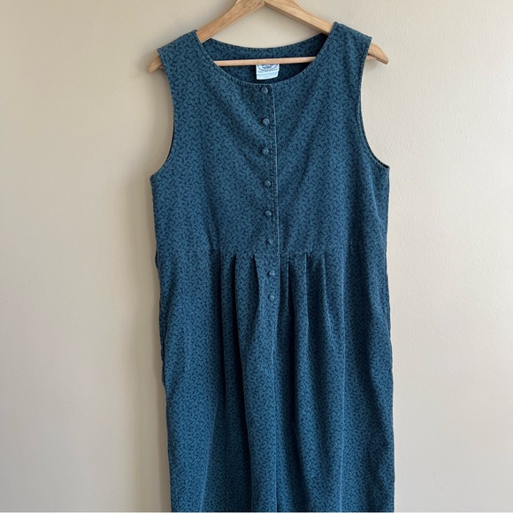 Vintage LAURA ASHLEY Corduroy Jumpsuit Size Large 100% Cotton Made in Ireland - Picture 2 of 12